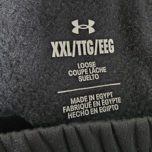NWT Under Armour Fleece Joggers Men's 2XL Black Loose Pants Pockets Drawstring - Picture 4 of 10